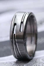 Hybrid "INTELLECT" handmade damascus damasteel ring