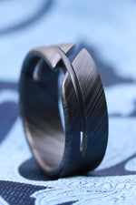 NEW BLACK ZRTI HYBRID*** Black ZrTi ring 8mm , timascus ring, mokuti ring, hypoallergenic jewelry, Zirconium inlay, mokuti ring