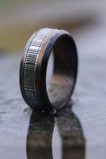 9mm wide black zrti / damasteel /ZrTi & titanium