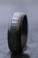 9mm wide black zrti / damasteel /ZrTi & titanium