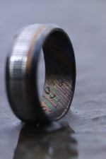 9mm wide black zrti / damasteel /ZrTi & titanium