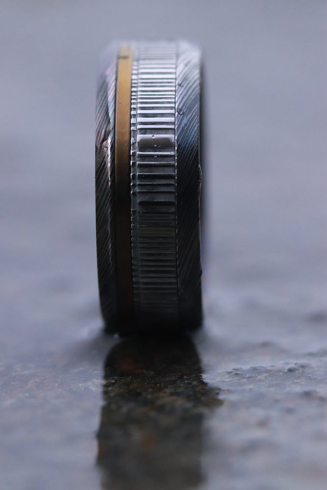 9mm wide black zrti / damasteel /ZrTi & titanium