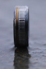 9mm wide black zrti / damasteel /ZrTi & titanium