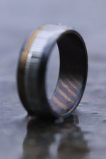 9mm wide black zrti / damasteel /ZrTi & titanium