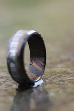 9mm wide black zrti / damasteel /ZrTi & titanium