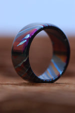 LIMITED EDITION***Solid Black Timascus ring 3mm - 9mm wide timascus ring, mokuti ring zirconium ring titanium ring mens ring