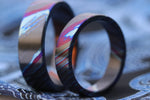 Timascus zrti set 2 rings 2.5mm-9mm wide timascus ring, mokuti ring  black timascus ring