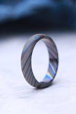 Domed Sandblasted LIMITED EDITION*** rolled edge 8mm Black Timascus zrti ring 3mm-9mm wide timascus ring, mokuti ring 5-6mm ring black timascus ring