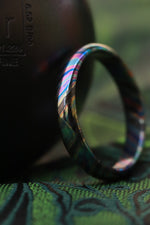 Timascus ring / ZrTi 4mm wide florescent timascus ring, mokuti ring (polished finish) black timascus ring zirconium ring