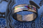 GRY8 BLKZRTI " florescent Limited Edition Series-8mm niobium zirconium ring, timascus ring, black ring