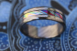 GRY8 BLKZRTI " florescent Limited Edition Series-8mm niobium zirconium ring, timascus ring, black ring