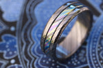 GRY8 BLKZRTI " florescent Limited Edition Series-8mm niobium zirconium ring, timascus ring, black ring