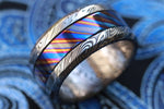 Grayson GRY115 BLK CRL " Limited Edition Series-11.5mm titanium damascus Timascus ring, damascus ring