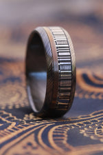 8mm wide black niobium zirconium / damasteel /ZrTi & titanium