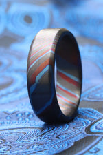 zrti LIMITED EDITION customizable 9mm ring chamfered edge Solid Black Timascus ring 3mm-9mm wide timascus ring, mokuti ring