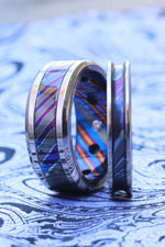 Grayson Channel ZrTi ring 2mm - 7mm wide timascus zrti ring, women's wedding band