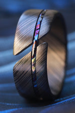 NEW BLACK ZRTI HYBRID*** Black ZrTi ring 9mm , timascus ring, mokuti ring, hypoallergenic jewelry, Zirconium inlay, mokuti ring