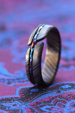 NEW BLACK ZRTI HYBRID*** Black ZrTi ring 5mm , timascus ring, mokuti ring, hypoallergenic jewelry, Zirconium inlay, mokuti ring