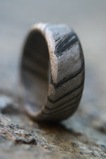 Stone ZrTi 8mm ZrTi ring 3mm-9mm wide timascus ring, mokuti ring