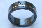 14k rose gold and niobium zirconium damascus hybrid