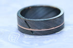 14k rose gold and niobium zirconium damascus hybrid