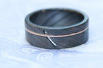 14k rose gold and niobium zirconium damascus hybrid