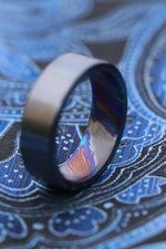 Black titanium 6-8mm zirconium band Black / ZrTi brushed ziconium timascus ring,black timascus ring, mens rings weddingrings