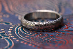 Stainless Damascus natural finish  "bamboo" 3mm or 4mm