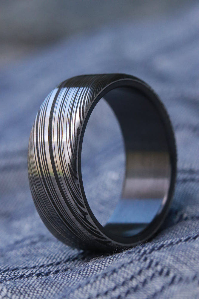 6-8mm black titanium stainless damascus – JBlunt Designs,