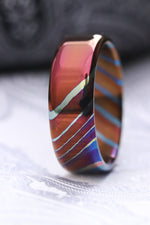 Mokuti Solid Timascus ring 7-8mm ring  timascus ring, mokuti ring