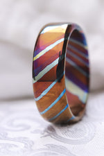 Mokuti Solid Timascus ring 7-8mm ring  timascus ring, mokuti ring