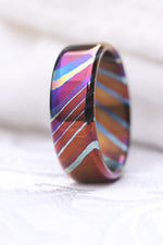 Mokuti Solid Timascus ring 7-8mm ring  timascus ring, mokuti ring