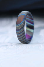 Timascus ring, womens ring, zircuti ring