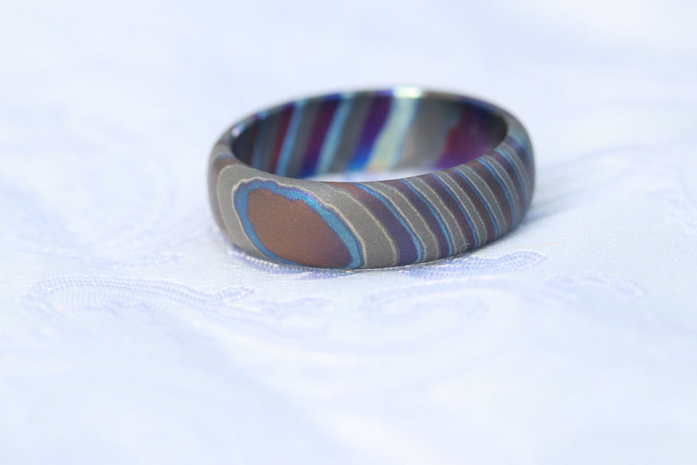 Timascus ring, womens ring, zircuti ring