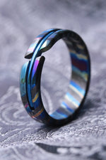 NEW ZRTI HYBRID*** Black Timascus ring 5mm , timascus ring, mokuti ring, colorful ring, hypoallergenic jewelry, Zirconium ring, mokuti ring