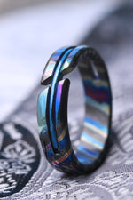 NEW ZRTI HYBRID*** Black Timascus ring 5mm , timascus ring, mokuti ring, colorful ring, hypoallergenic jewelry, Zirconium ring, mokuti ring