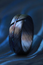NEW BLACK ZRTI HYBRID*** Black ZrTi ring 7mm , timascus ring, mokuti ring, hypoallergenic jewelry, Zirconium inlay, mokuti ring