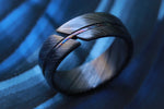 NEW BLACK ZRTI HYBRID*** Black ZrTi ring 7mm , timascus ring, mokuti ring, hypoallergenic jewelry, Zirconium inlay, mokuti ring
