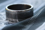 NbZr 10mm wide black zrti & damasteel band