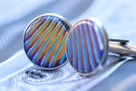 Timascus cufflink, zirconium titanium cufflinks