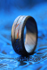 GRY8 NBZR "  Limited Edition Series-8mm niobium zirconium ring, black ring, zirconium titanium Timascus ring