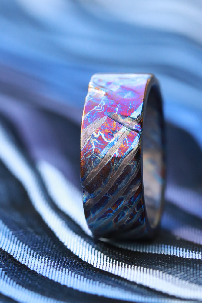 Electric / Weathered ZrTi timascus band