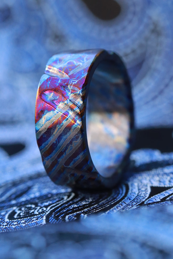 Electric / Weathered ZrTi timascus band