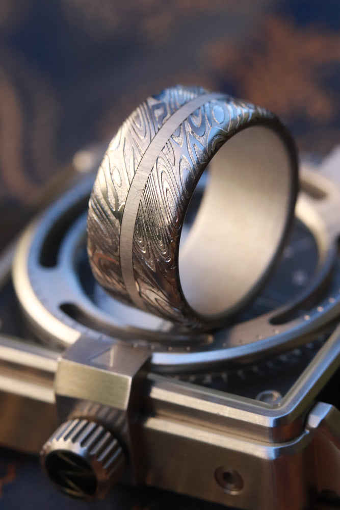 Customizable damascus ring! Damascus steel ring, damascus damasteel  ring, genuine damascus men's rings, coral damasteel