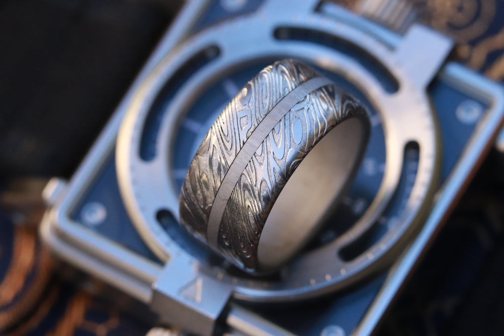Customizable damascus ring! Damascus steel ring, damascus damasteel  ring, genuine damascus men's rings, coral damasteel