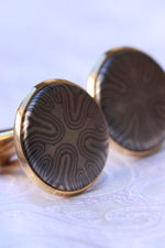 18k gold Timascus cufflinks Niobium / Zirconium cufflinks