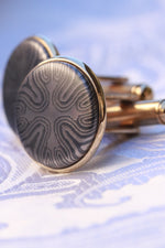 14k gold Timascus cufflinks Niobium / Zirconium cufflinks