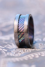 Timascus men's channel ring customizable 8-10mm