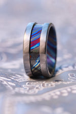 Timascus men's channel ring customizable 8-10mm
