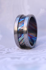 Timascus men's channel ring customizable 8-10mm